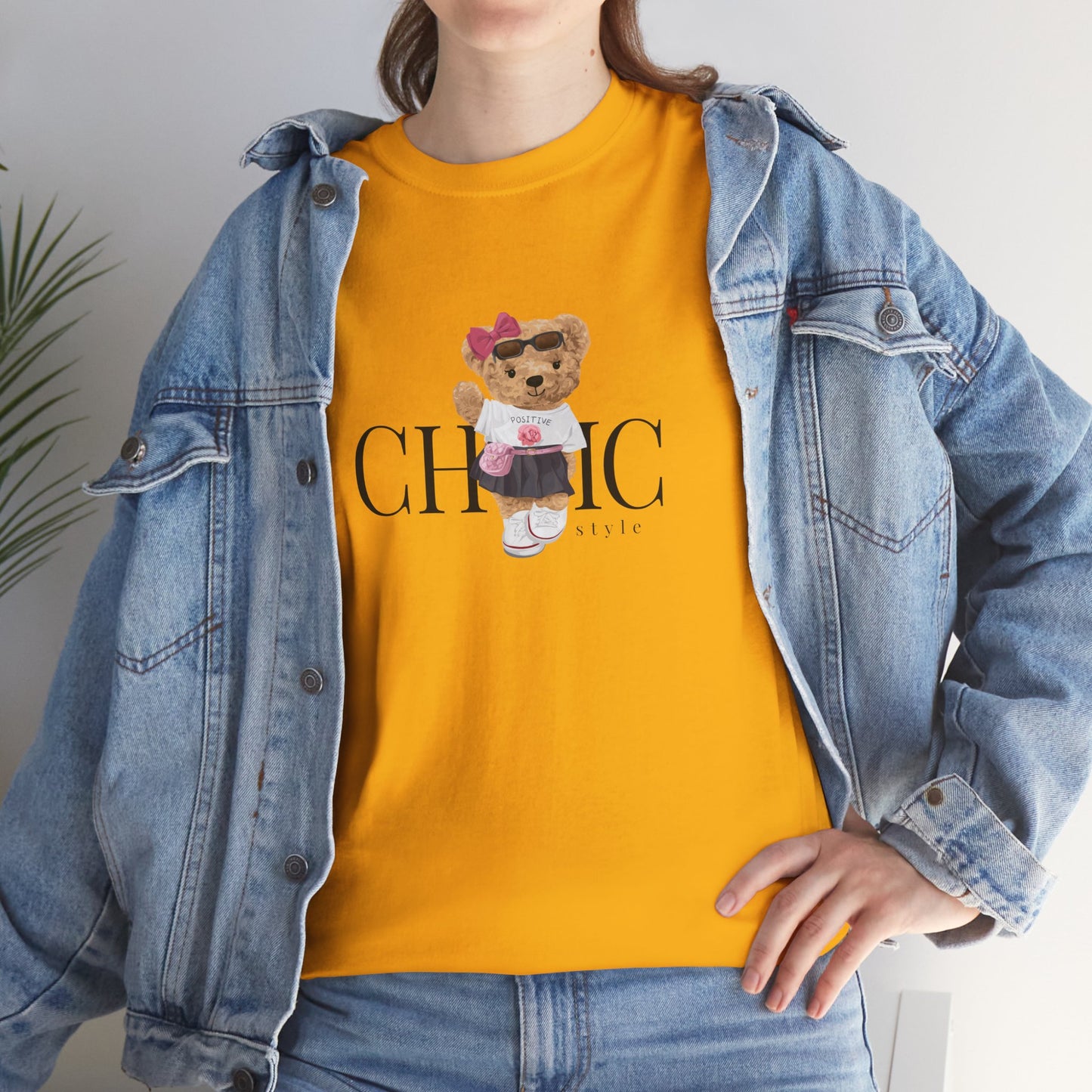 Princess Grace Chic Style Bear Unisex Heavy Cotton Tee Fashionable and Cozy Everyday Wear