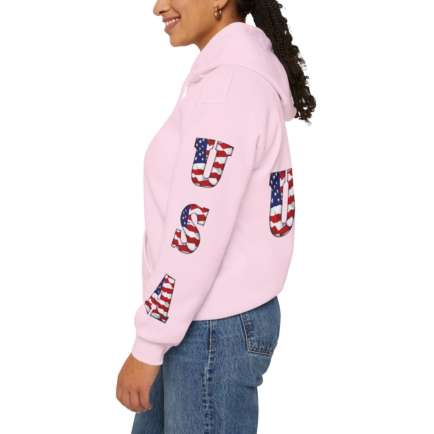 Princess Grace Patriotic USA Unisex Hooded Sweatshirt Heavy Blend for Comfort