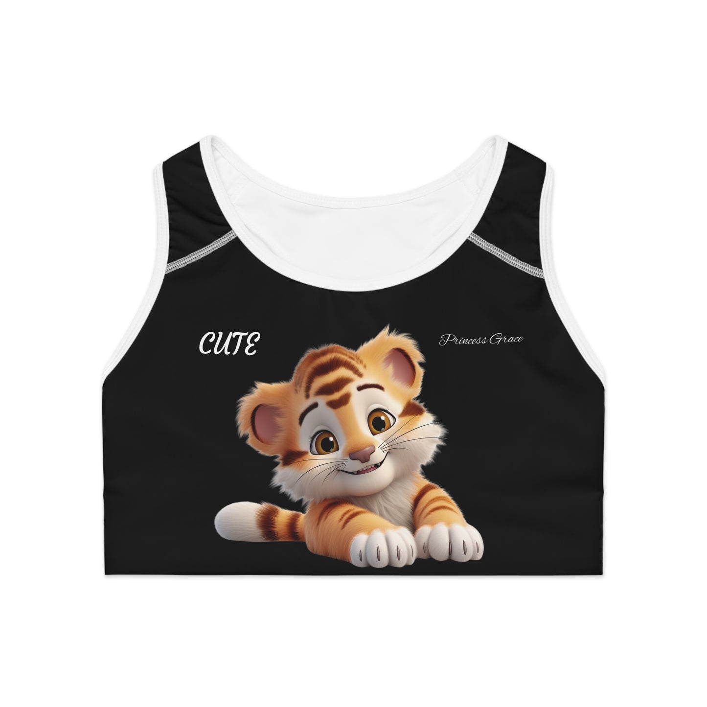 Princess Grace Cute Tiger Sports Bra for Active Women