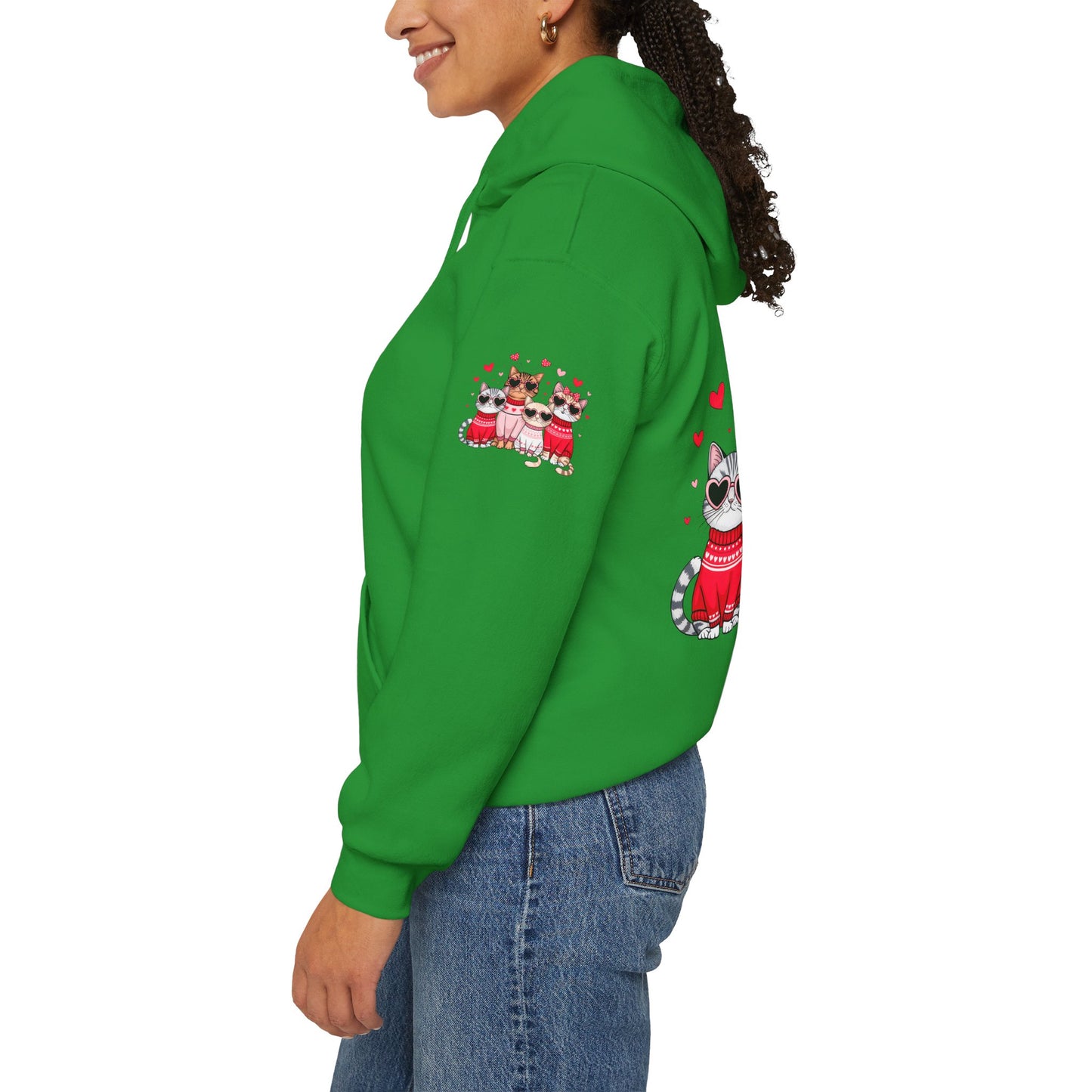 Princess Grace Cute Cat Lovers Hoodie with Heart Design
