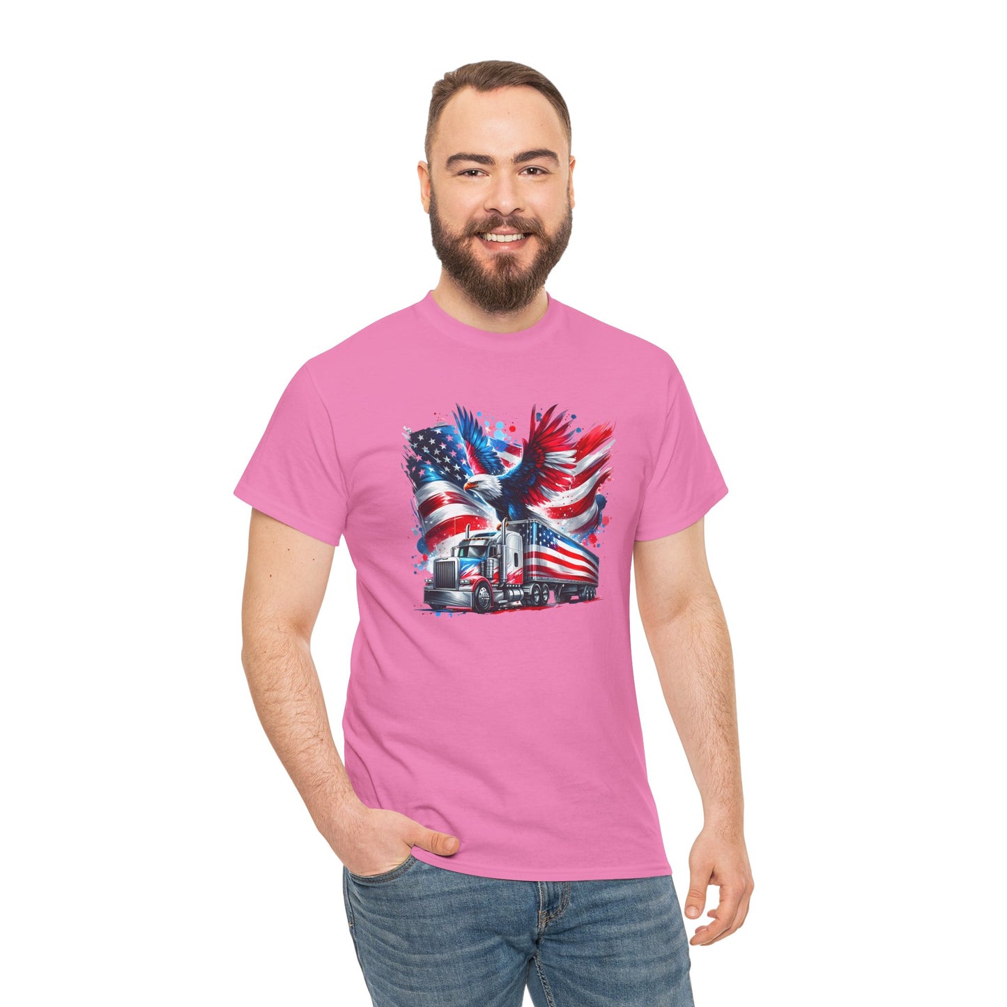 Princess Grace Patriotic Eagle Truck Unisex Heavy Cotton Tee