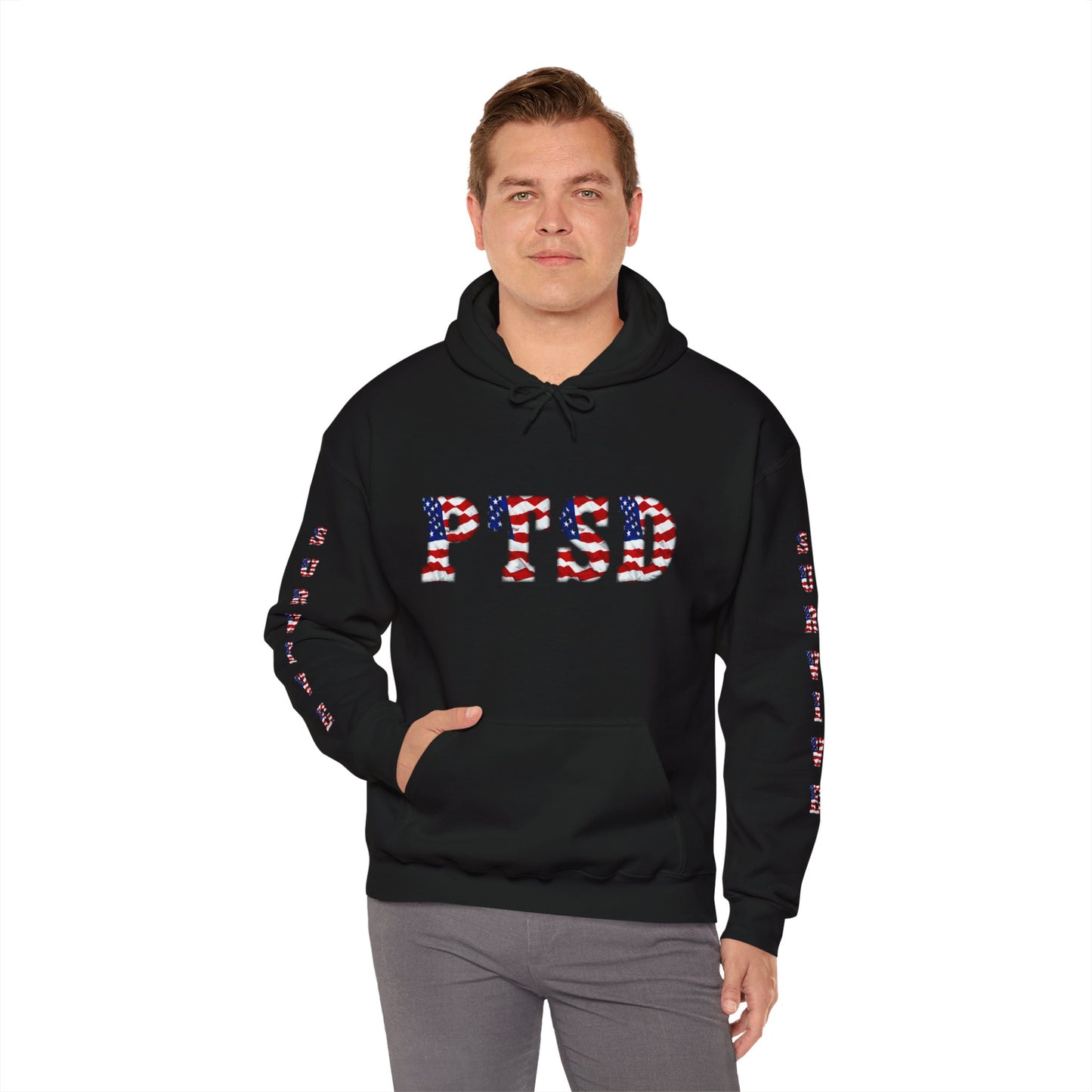 Princess Grace PTSD Awareness Unisex Heavy Blend Hoodie Support Survivors with American Flag Design