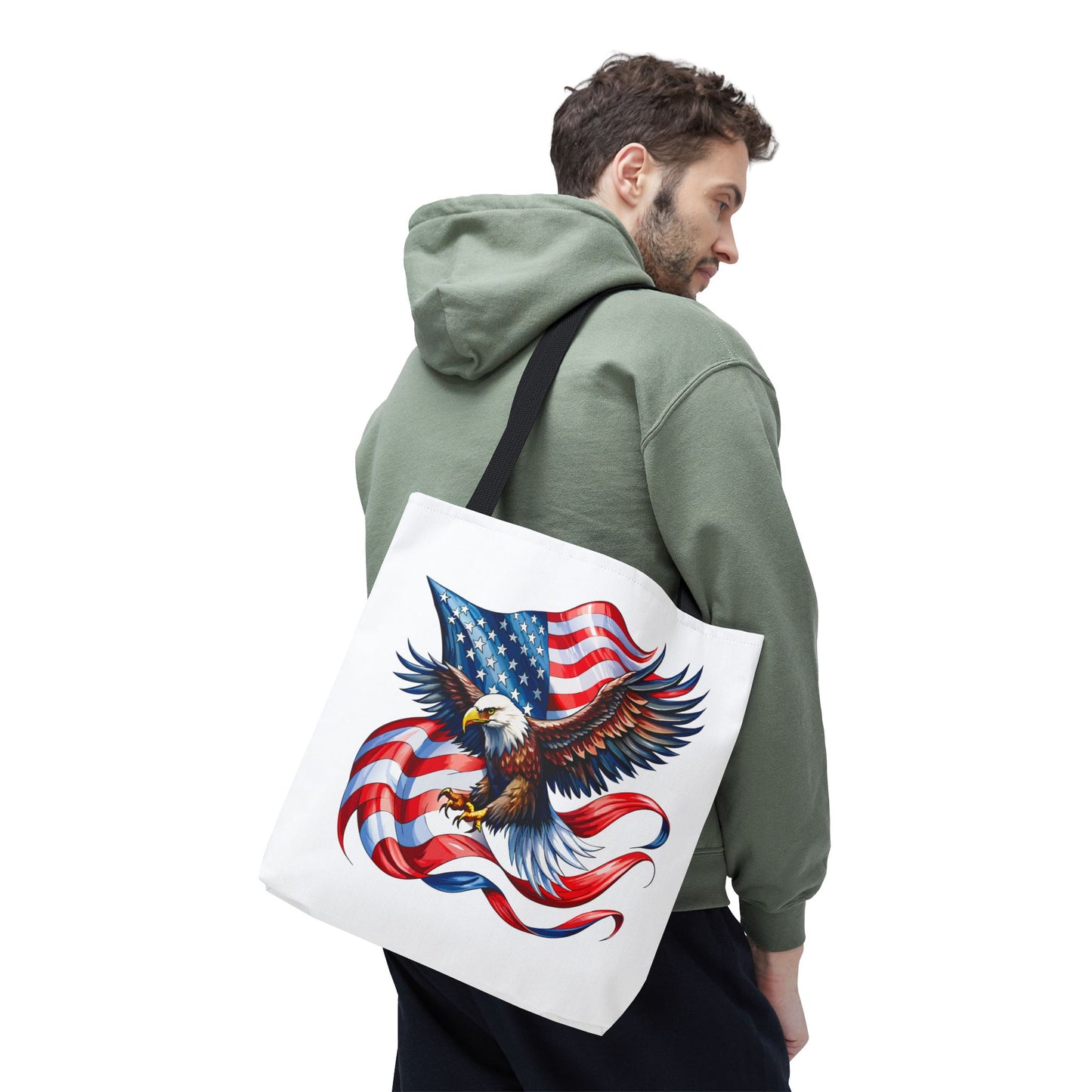 Princess Grace Patriotic Eagle Tote Bag - American Flag Design Perfect for Independence Day & Everyday Use
