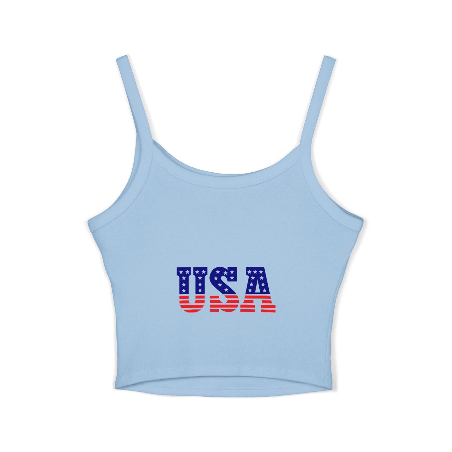 Princess Grace Patriotic Women's Spaghetti Strap Tank Top Eagle & USA Flag Design