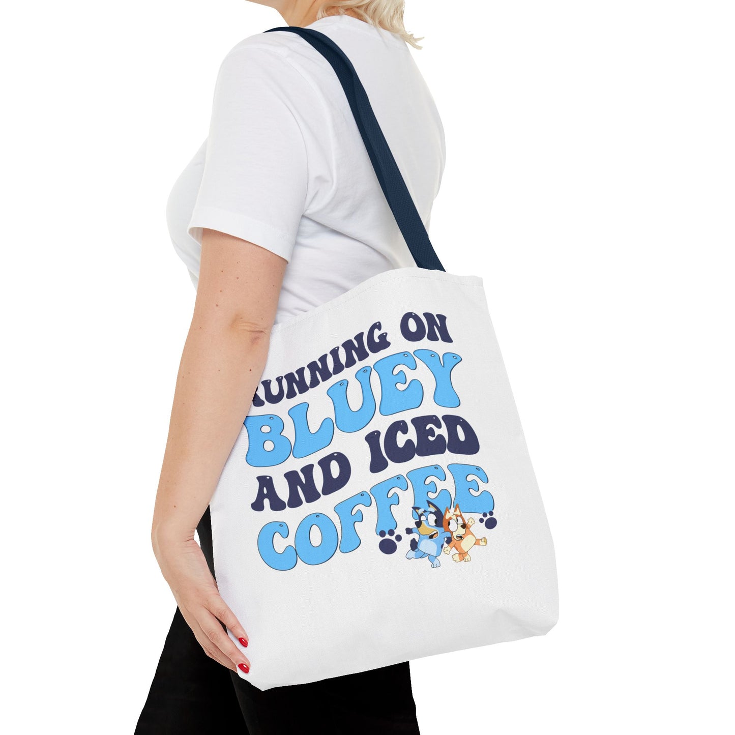 Princess Grace Running on Bluey and Iced Coffee Tote Bag