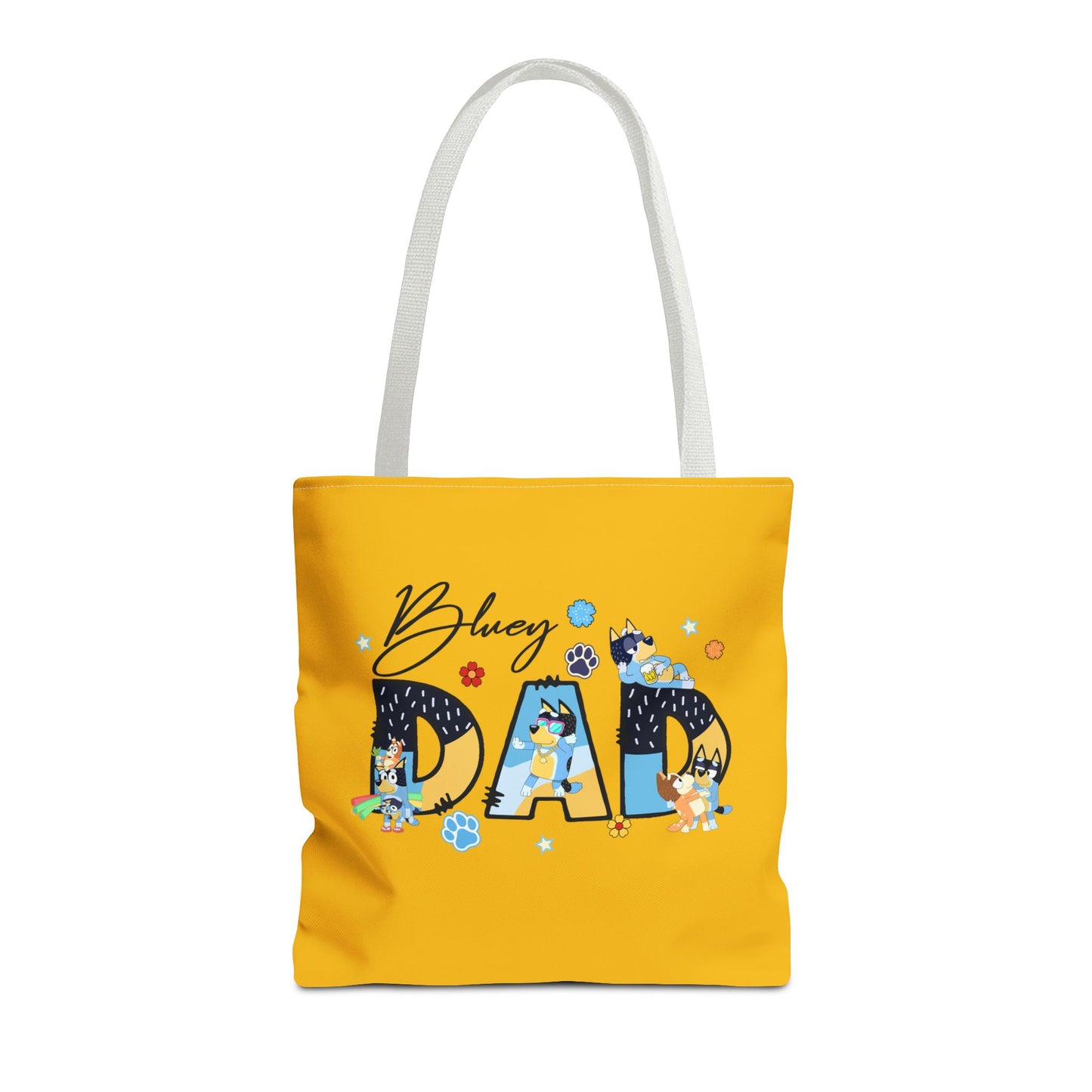 Princess Grace Bluey Dad Tote Bag Bright Yellow Dog Lovers Tote for Father's Day and Casual Outings