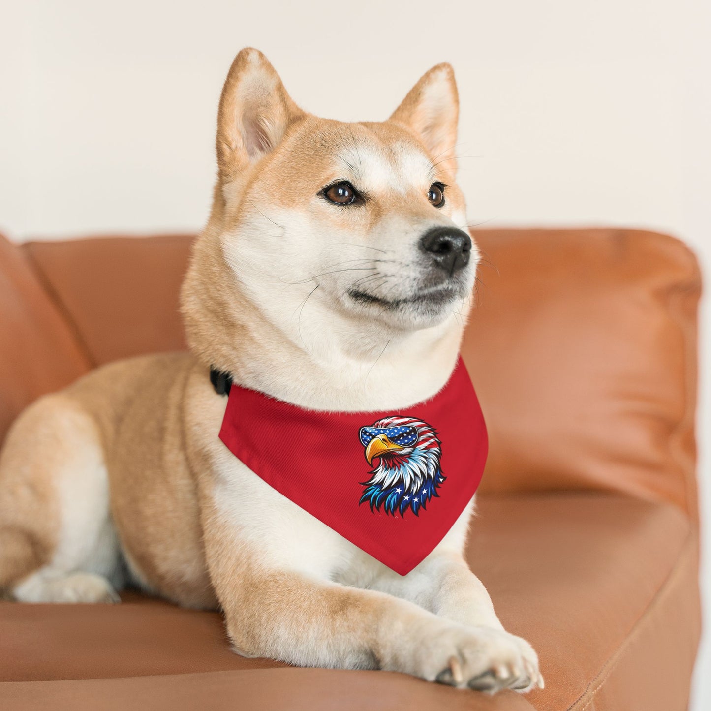 Princess Grace Patriotic Eagle Pet Bandana Collar Adjustable Dog Accessory for Independence Day