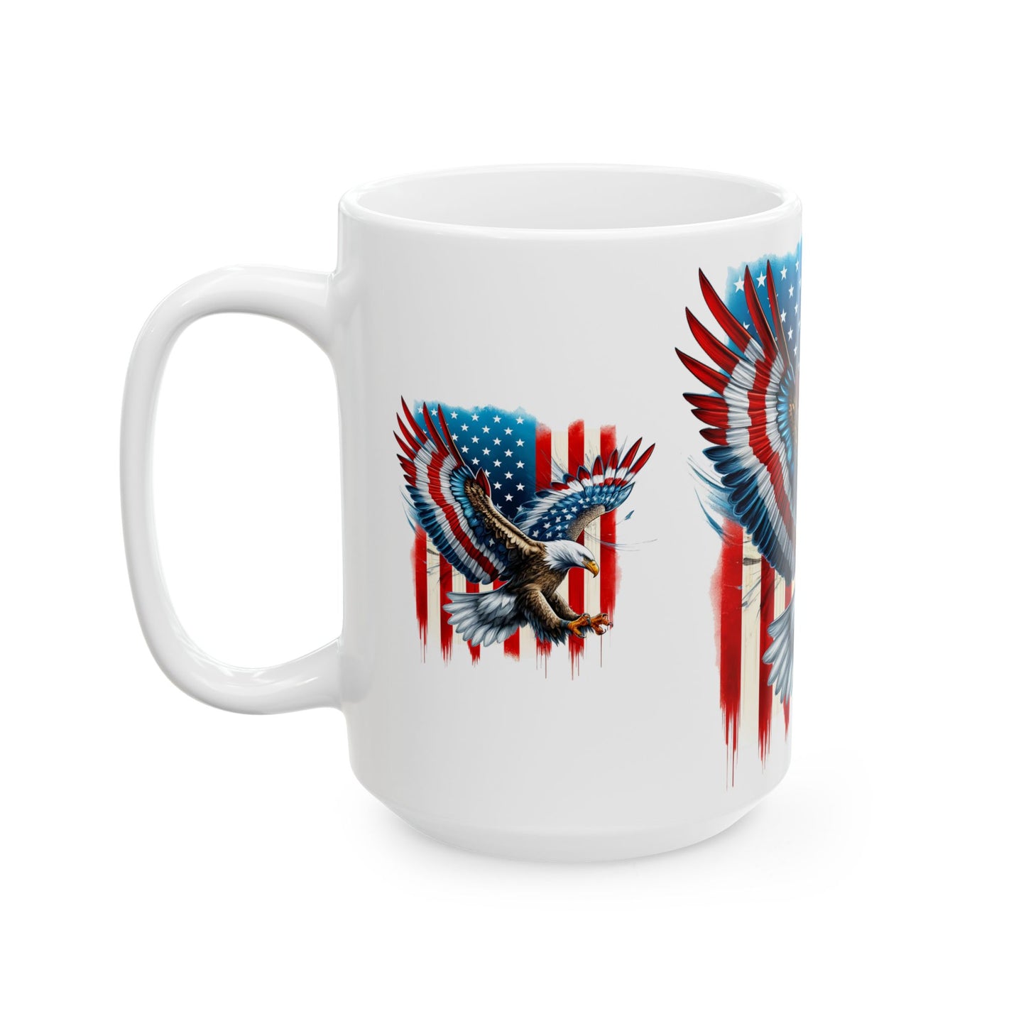 Patriotic Eagle Ceramic Mug - 11oz & 15oz - Celebrate Freedom