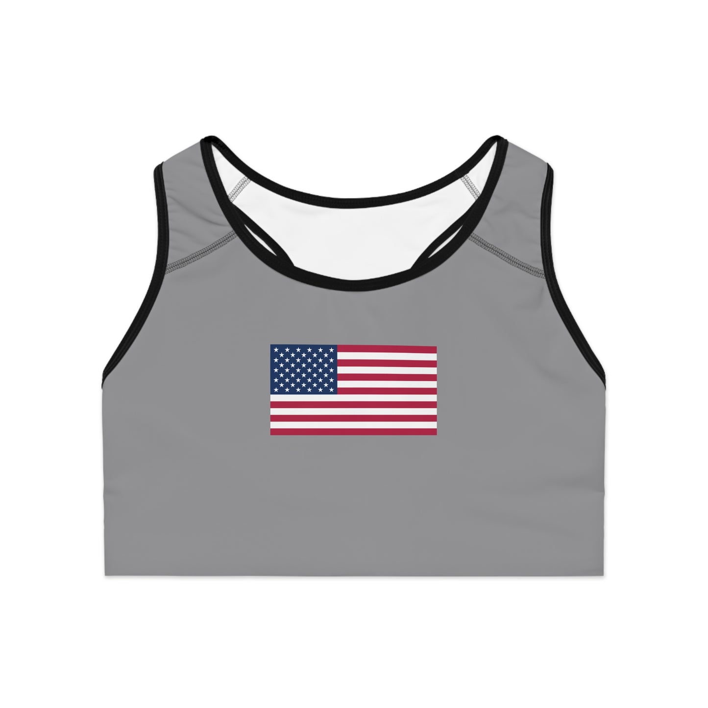 Princess Grace Patriotic Sports Bra USA Flag Design for Active Lifestyle