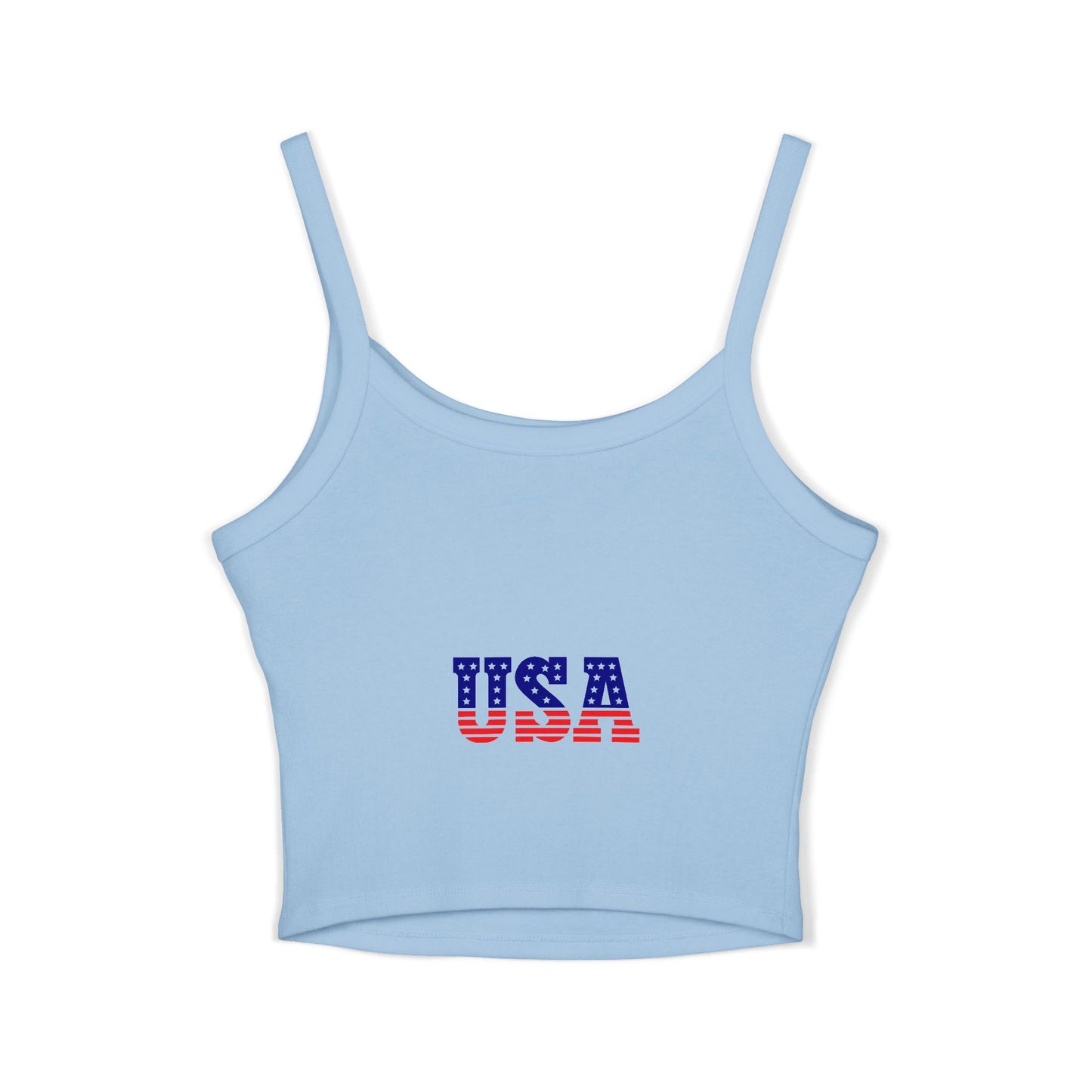 Princess Grace Patriotic Women's Spaghetti Strap Tank Top USA Heart Design