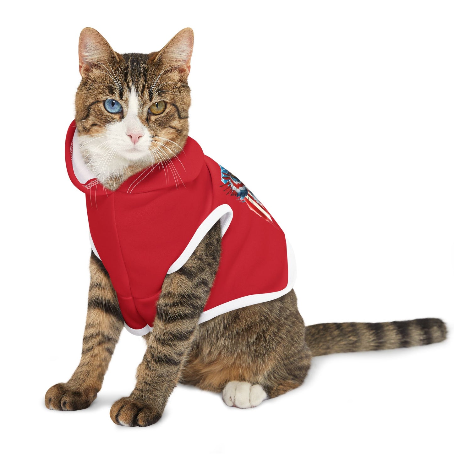 Princess Grace Patriotic Pet Hoodie with Eagle Design Cozy American Apparel for Dog Lovers
