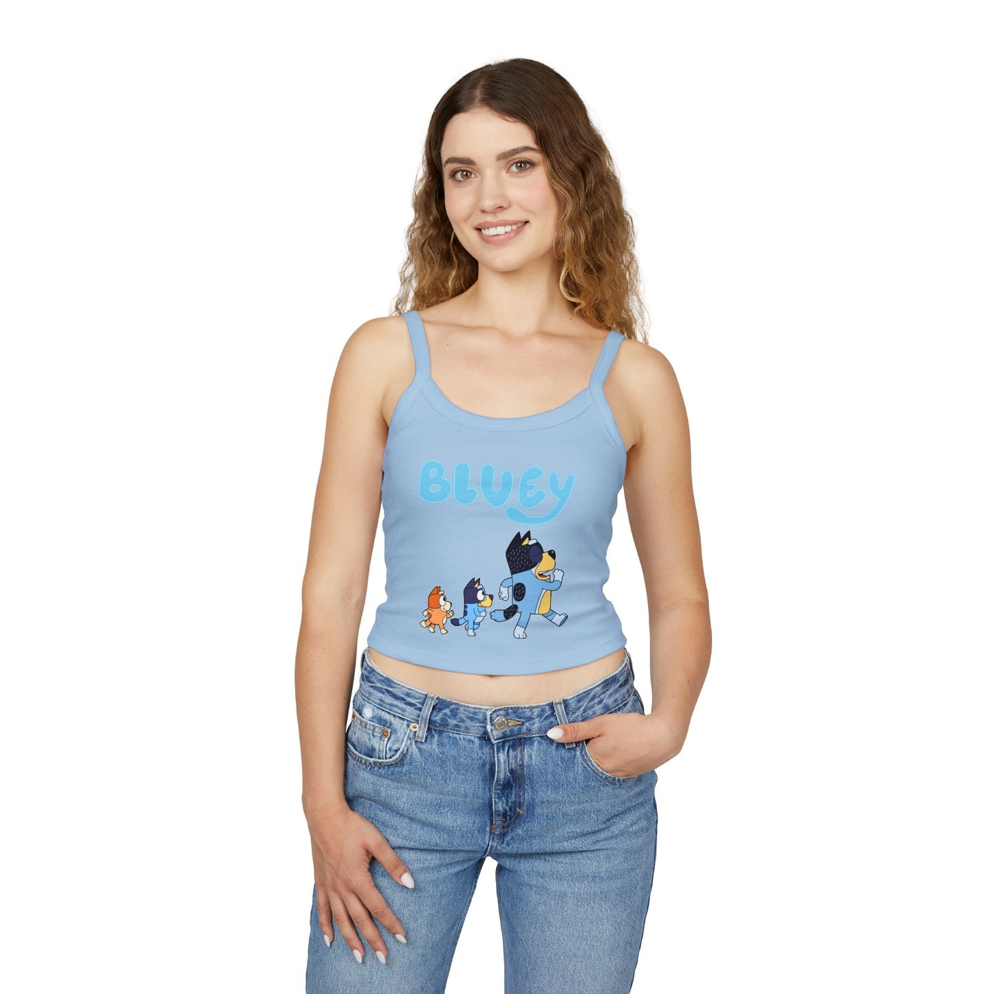 Princess Grace Bluey Themed Women's Spaghetti Strap Tank Top Playful & Fun
