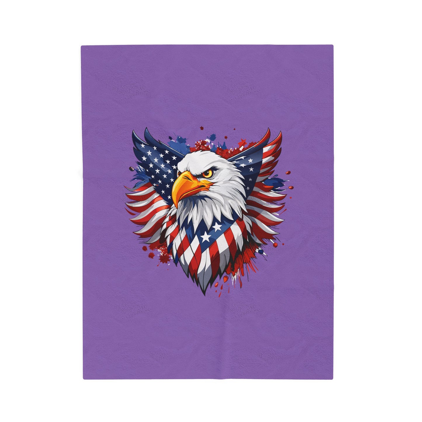 Princess Grace Patriotic Eagle Velveteen Plush Blanket Cozy American Pride Decor