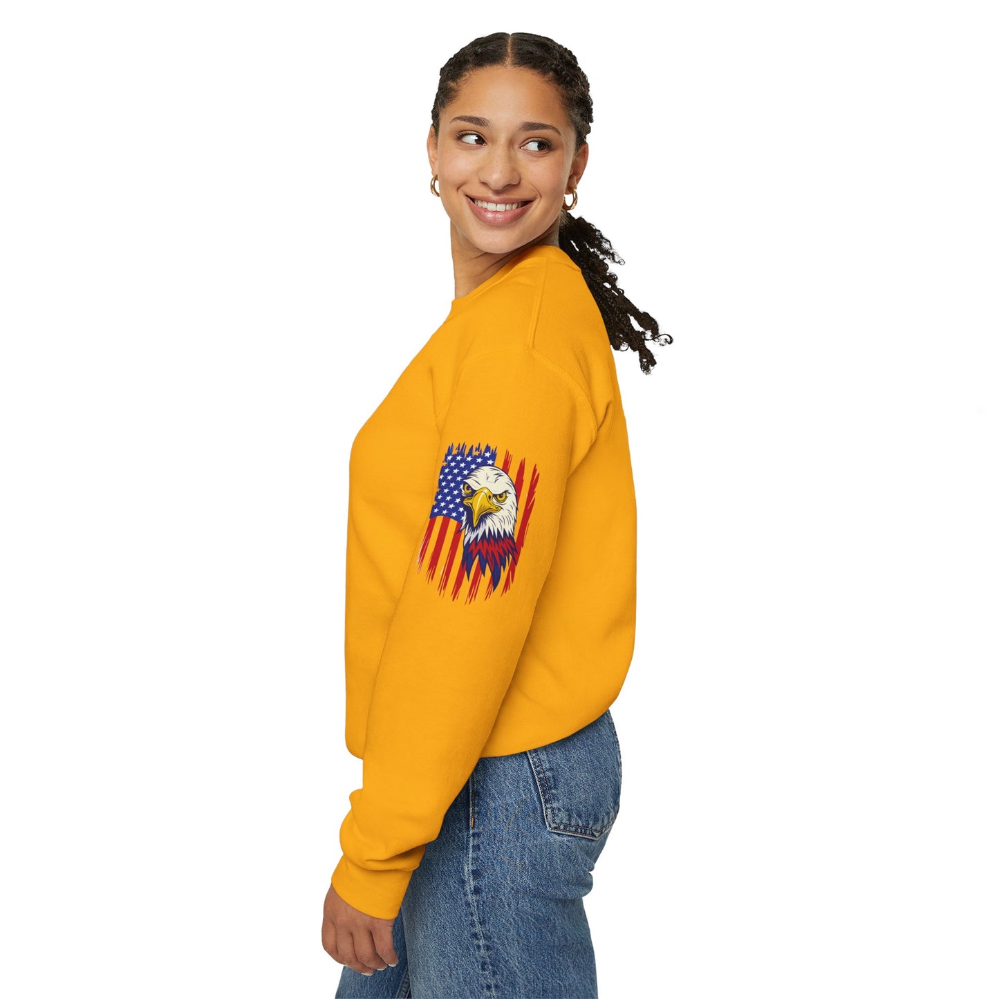 Princess Grace Patriotic Eagle Crewneck Sweatshirt Unisex Heavy Blend