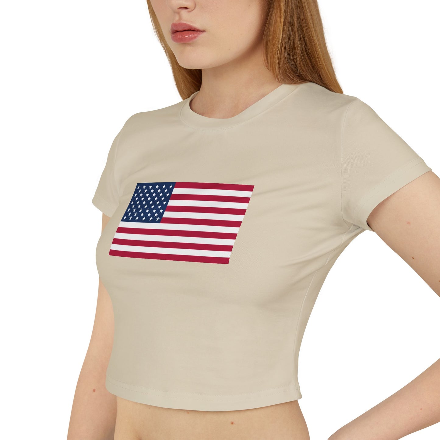 Princess Grace Patriotic Women's Baby Tee Celebratory American Flag Design
