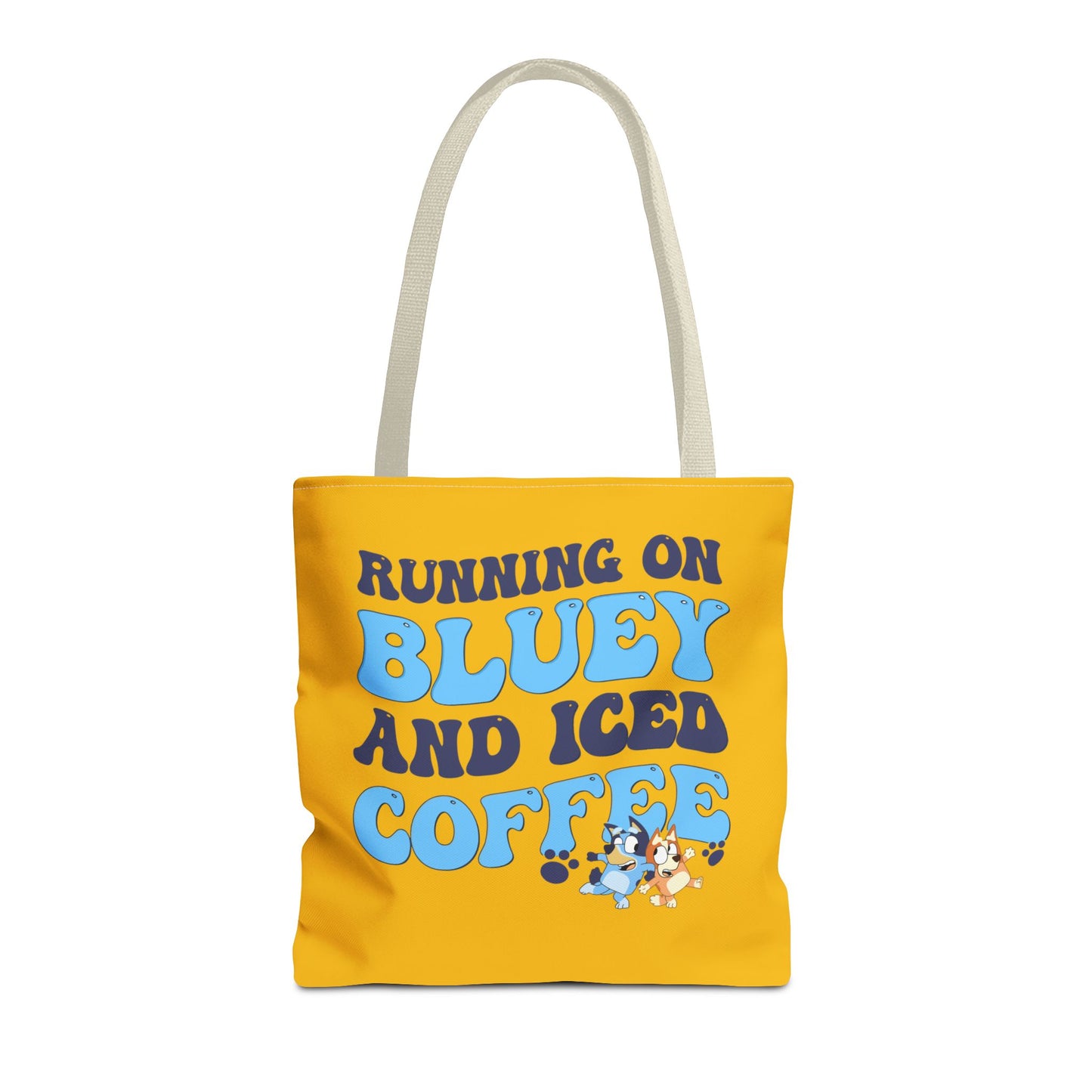 Princess Grace Running on Bluey and Iced Coffee Tote Bag Fun & Functional Daily Carry