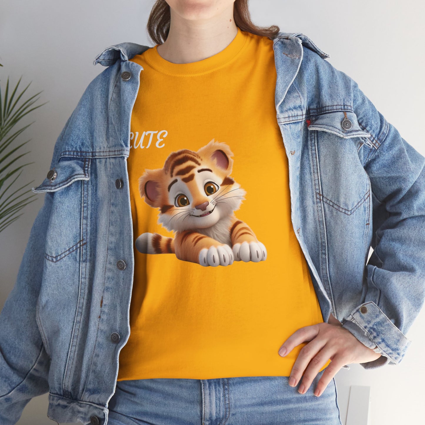 Princess Grace Cute Tiger Graphic Unisex Heavy Cotton Tee Perfect for Animal Lovers