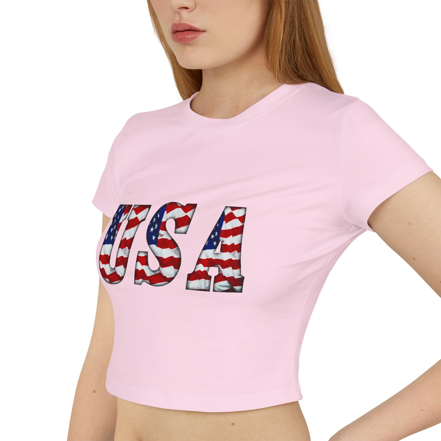 Princess Grace Patriotic USA Women's Baby Tee Celebrate Independence Day & Summer Vibes