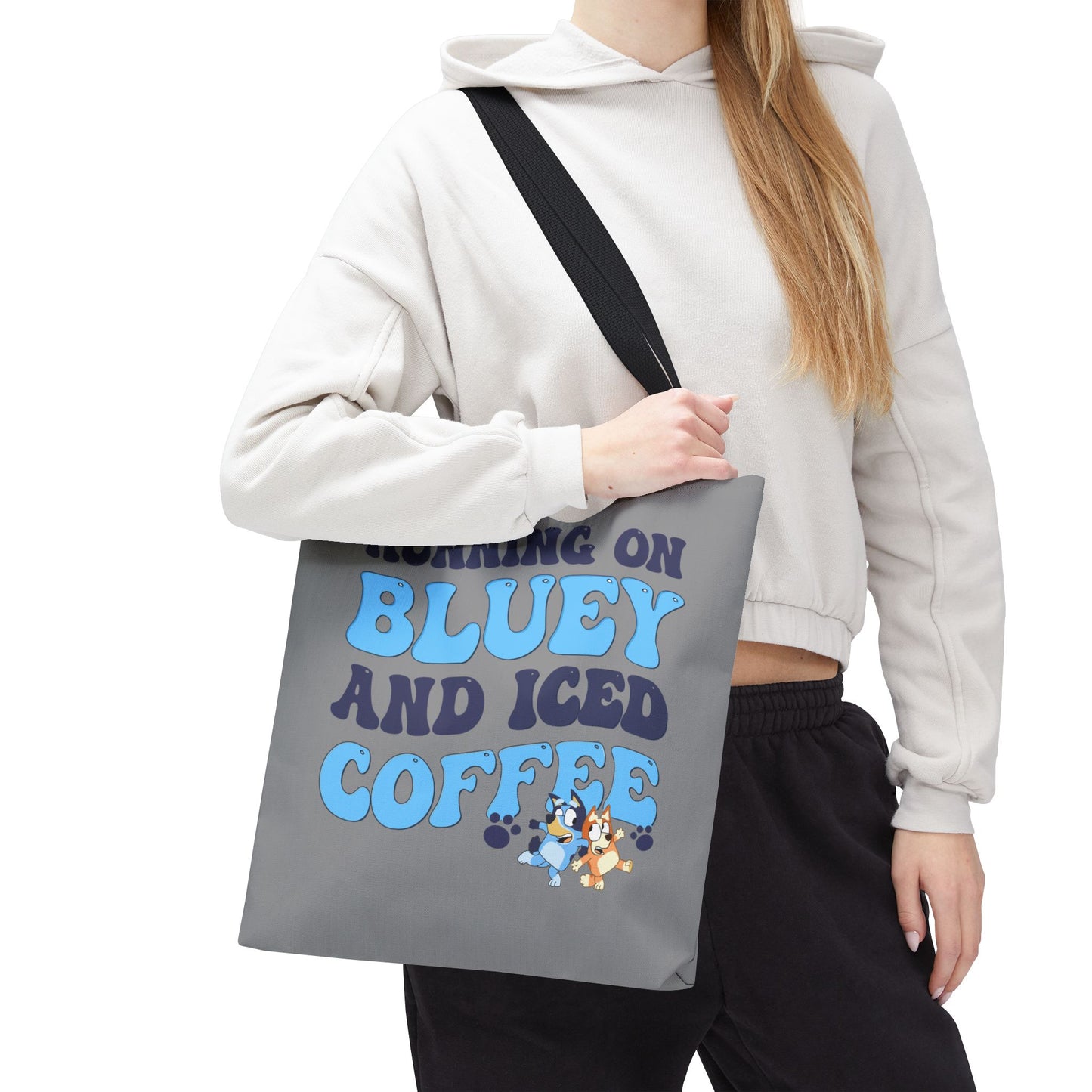 Princess Grace Running on Bluey and Iced Coffee Tote Bag Fun & Functional Everyday Bag