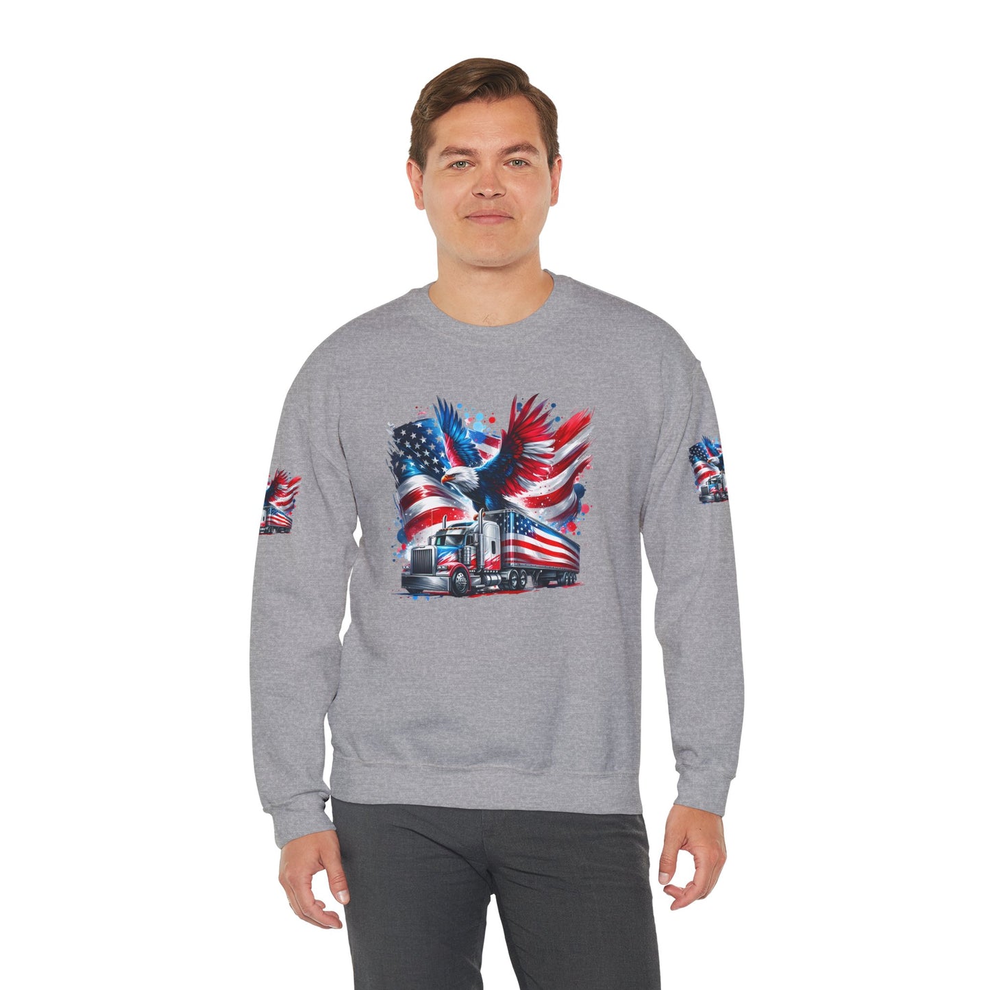 Princess Grace Patriotic Eagle Sweatshirt Unisex Heavy Blend Crewneck for Independence Day Veteran's Day & Everyday Comfort