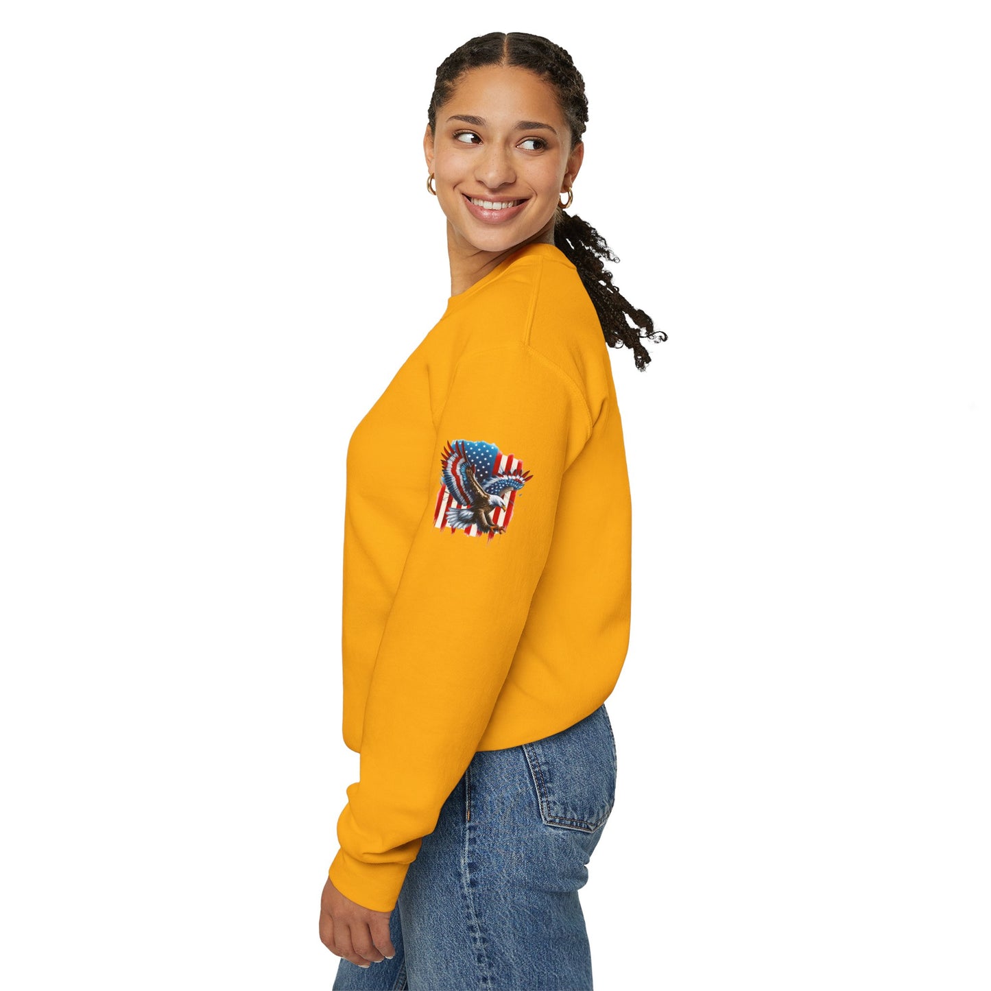 Princess Grace Patriotic Eagle Crewneck Sweatshirt Unisex Heavy Blend