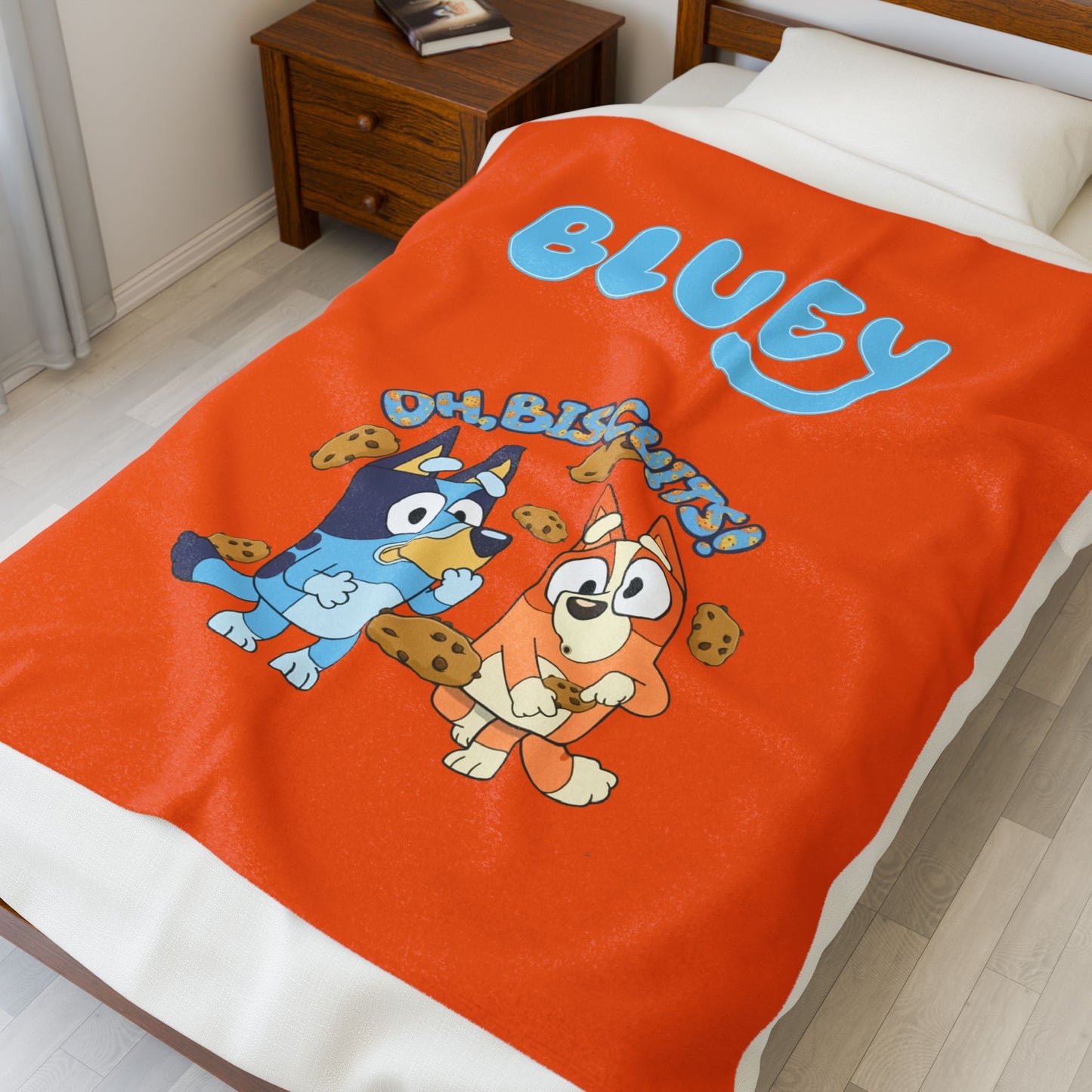 Princess Grace Bluey Cartoon Velveteen Plush Blanket Cozy Kids Gift for Comfort and Playtime