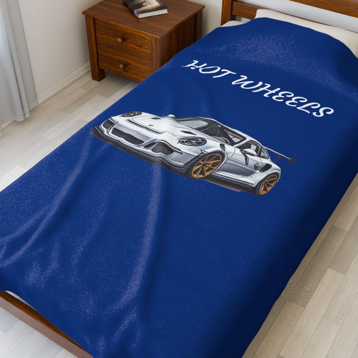 Princess Grace Hot Wheels Velveteen Plush Blanket Cozy Car Themed Throw for Kids and Car Enthusiasts
