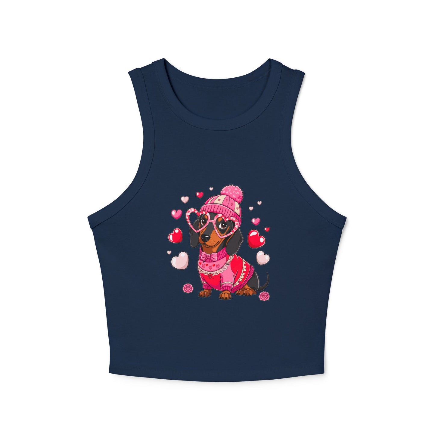 Princess Grace Cute Dachshund Love Tank Top for Women Perfect for Valentine's Day