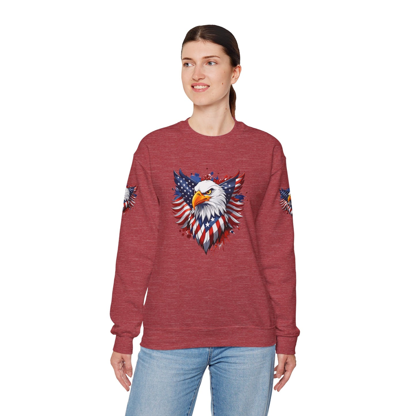 Princess Grace Patriotic Eagle Unisex Heavy Blend Crewneck Sweatshirt
