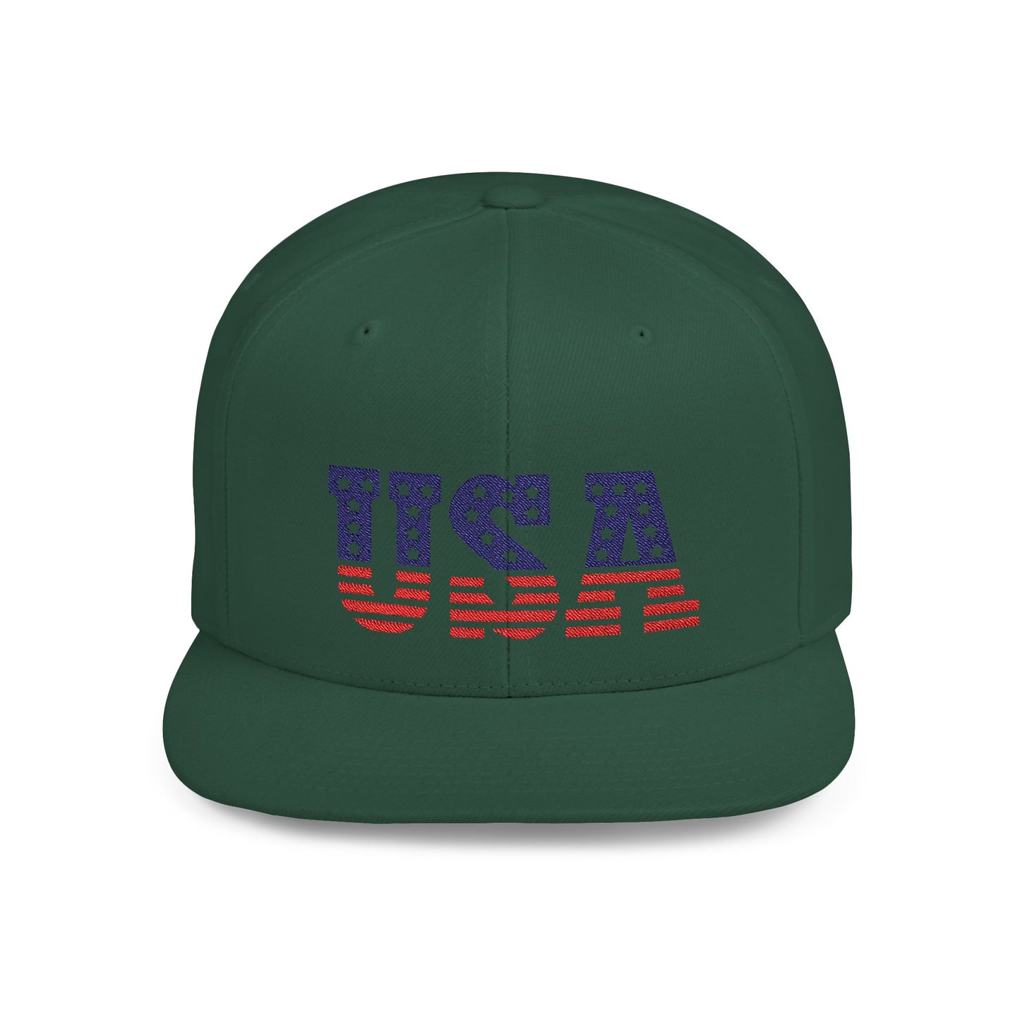 Princess Grace USA Flag Flat Bill Snapback Cap Patriotic Adjustable Hat for Summer Celebrations