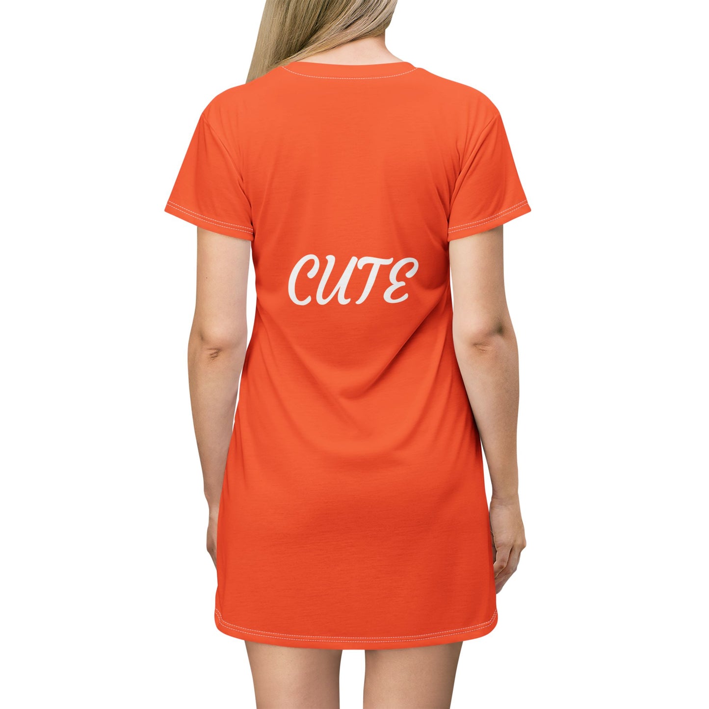 Princess Grace Cute Orange T-Shirt Dress for Casual Wear