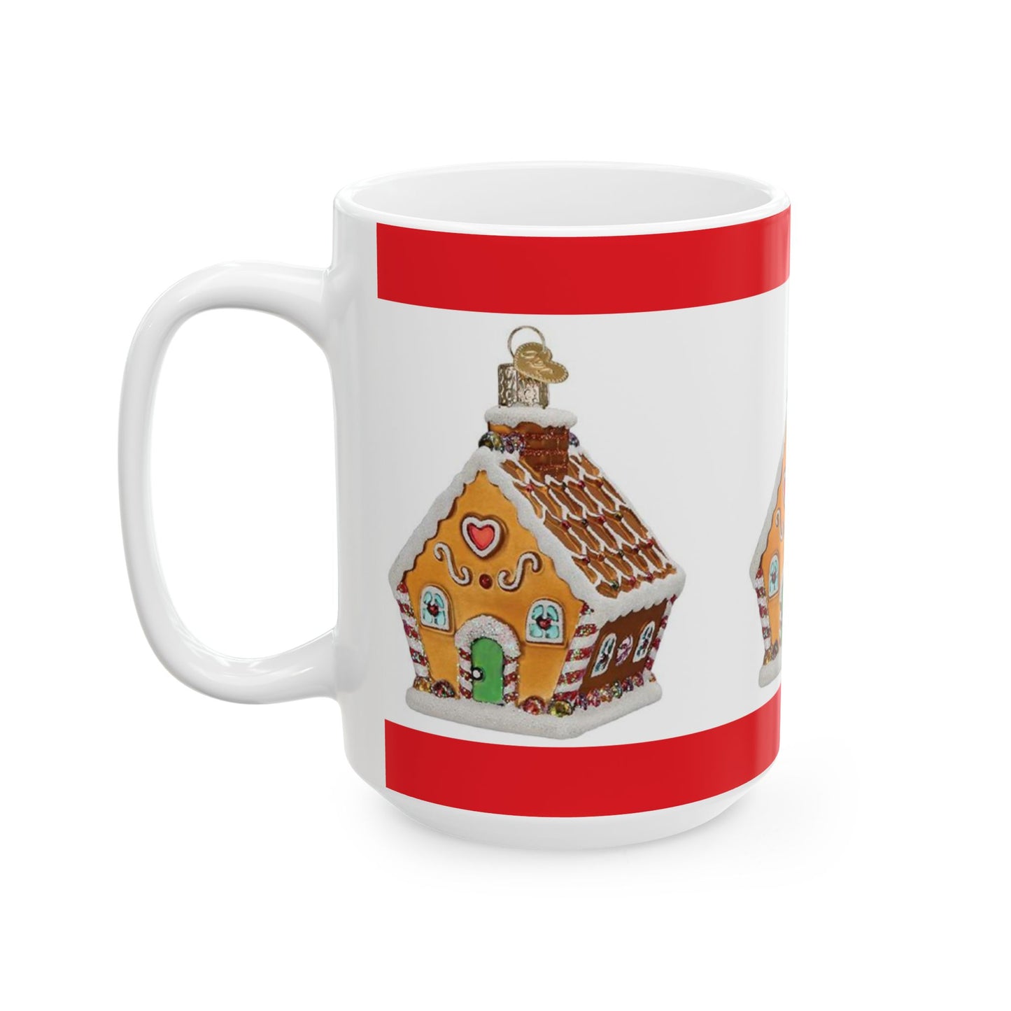 Princess Grace Gingerbread House Ceramic Mug Holiday Coffee Cup (11oz 15oz)