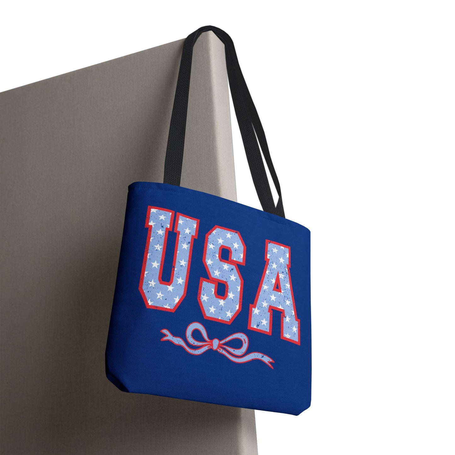 Princess Grace Patriotic USA Tote Bag Stylish Blue Star Design for Holidays & Everyday Use