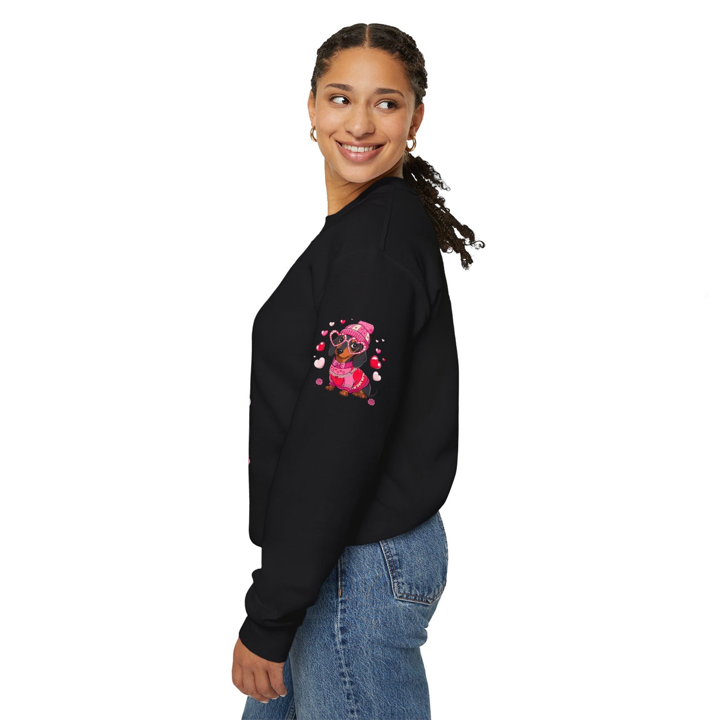 Princess Grace Cute Dachshund Love Sweatshirt Cozy Unisex Crewneck for Pet Lovers
