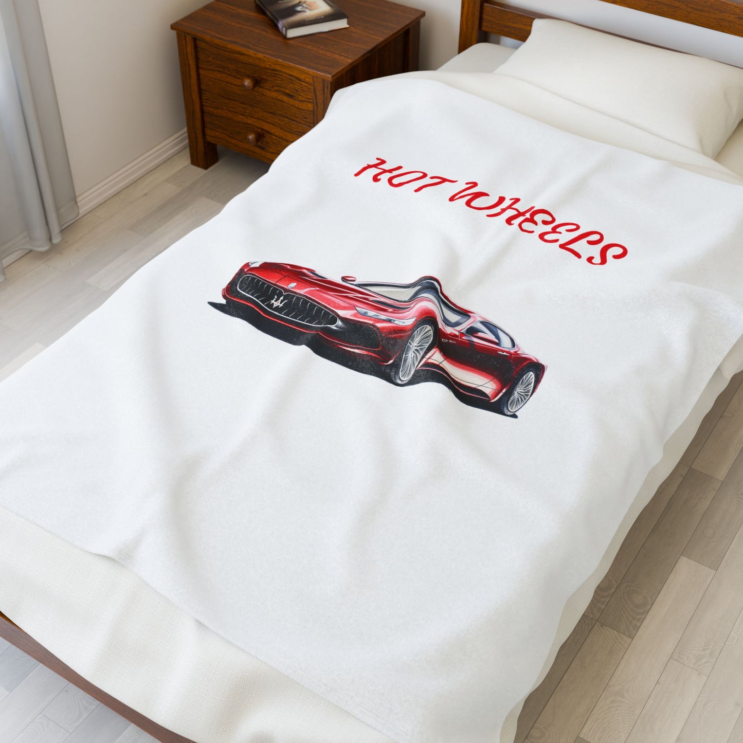 Princess Grace Hot Wheels Velveteen Plush Blanket Cozy Car Themed Throw for Car Enthusiasts