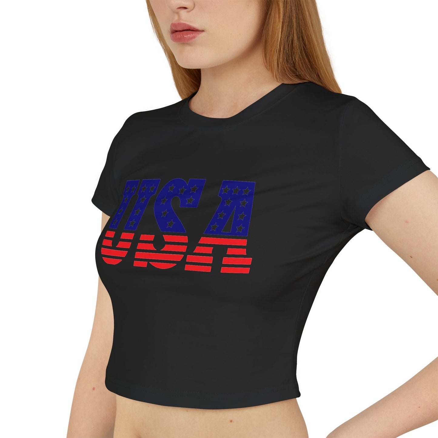 Princess Grace Patriotic USA Women's Baby Tee Celebrate Independence Day & Summer Style
