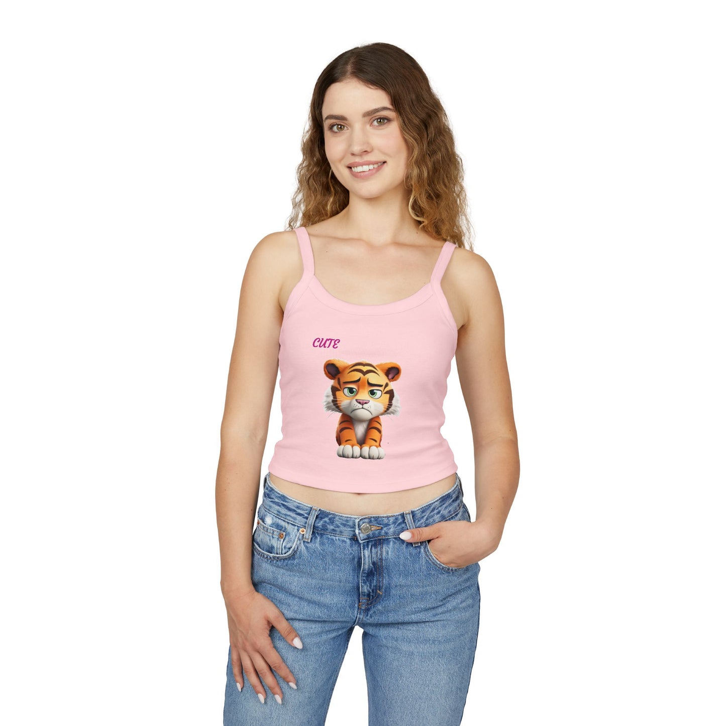 Princess Grace Cute Tiger Graphic Women's Spaghetti Strap Tank Top
