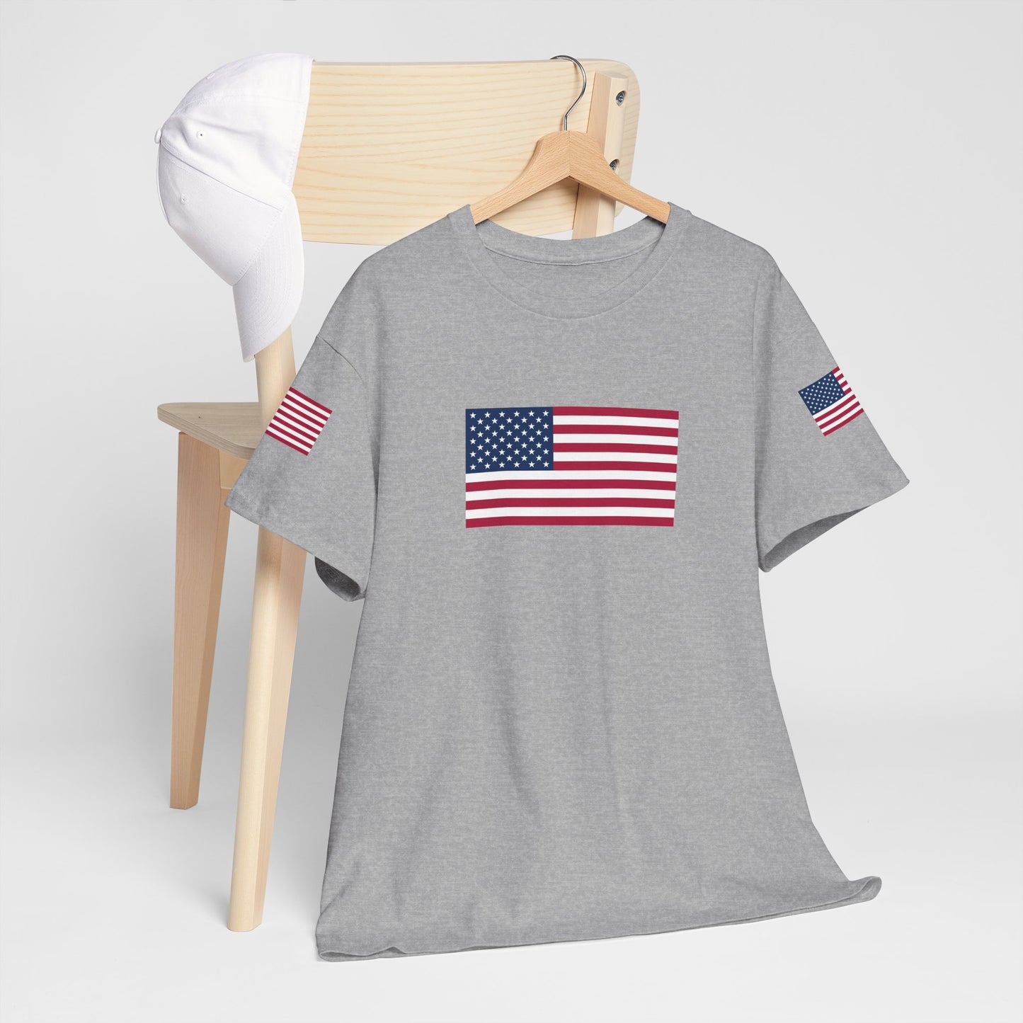 Princess Grace Patriotic Unisex Heavy Cotton Tee with USA Flag Design