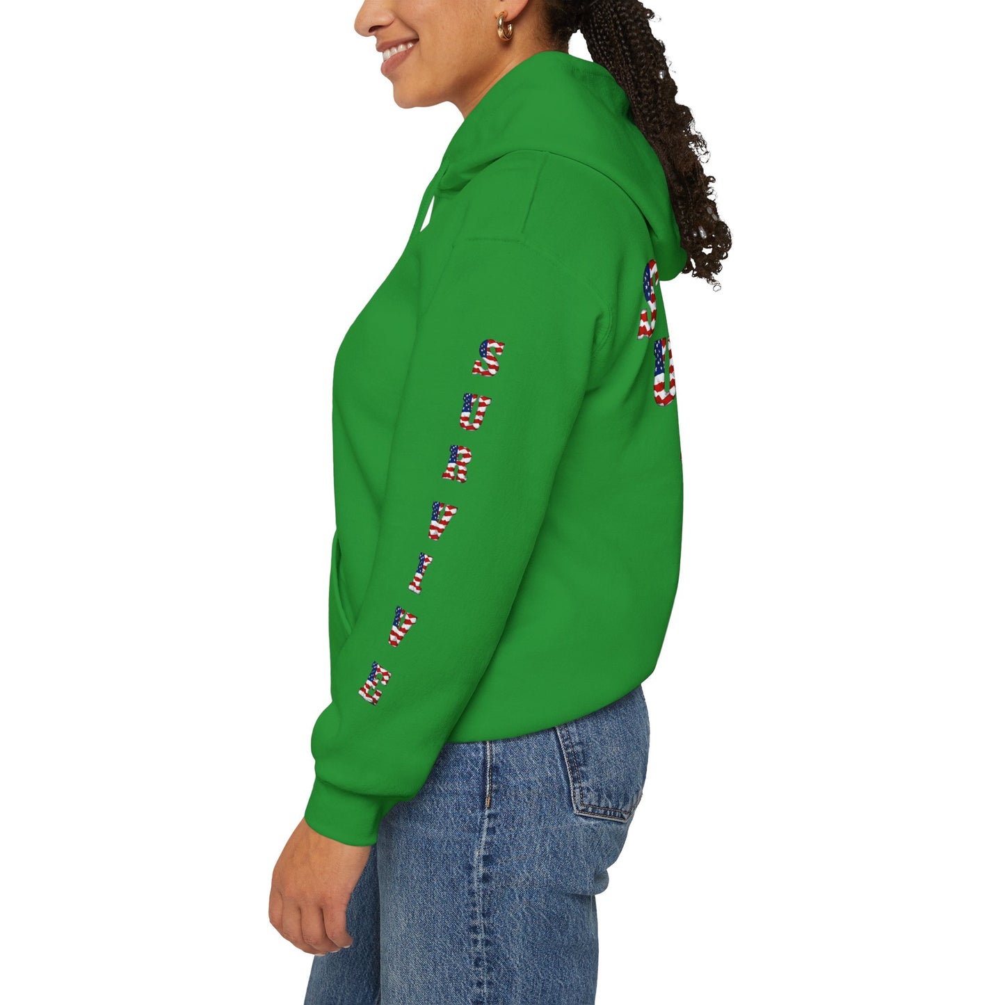 Princess Grace PTSD Awareness Unisex Heavy Blend Hoodie Support Survivors with American Flag Design