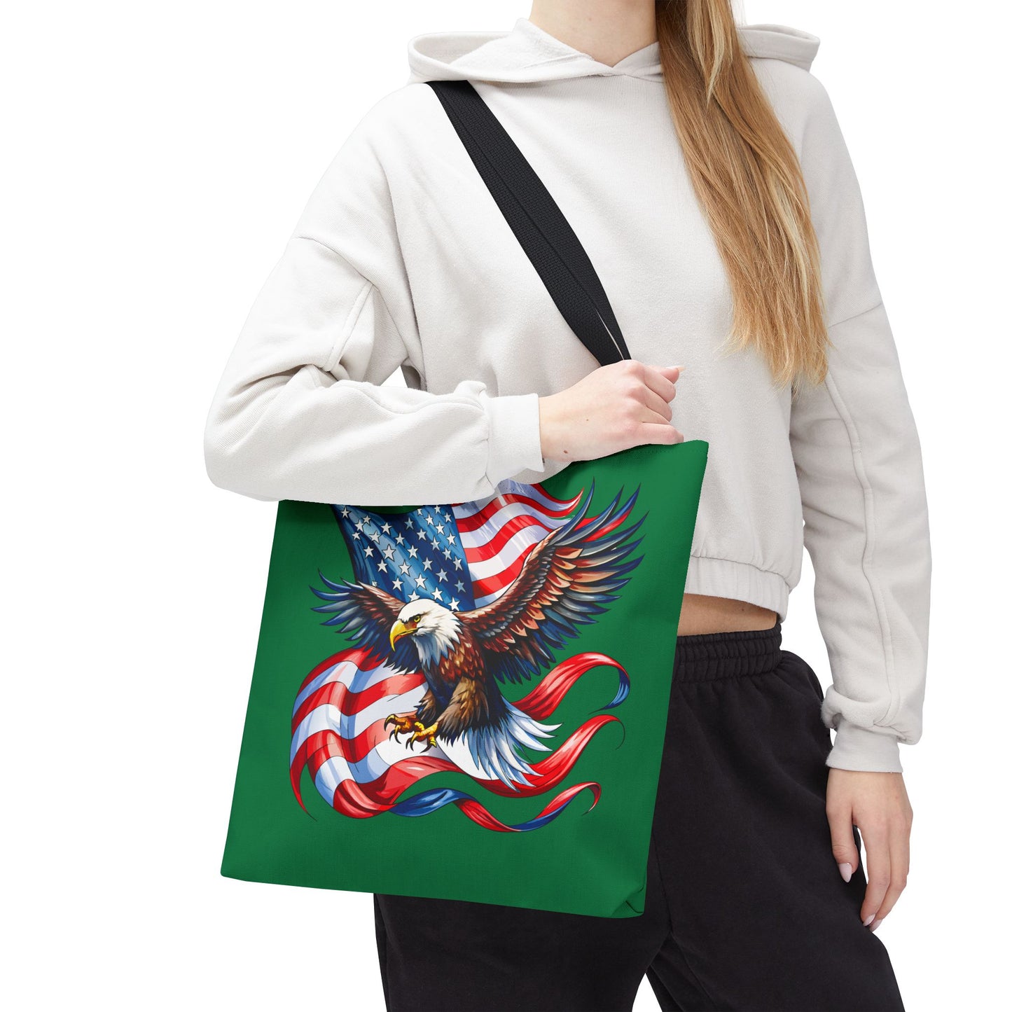 Princess Grace Patriotic Eagle Tote Bag American Flag Design for Independence Day