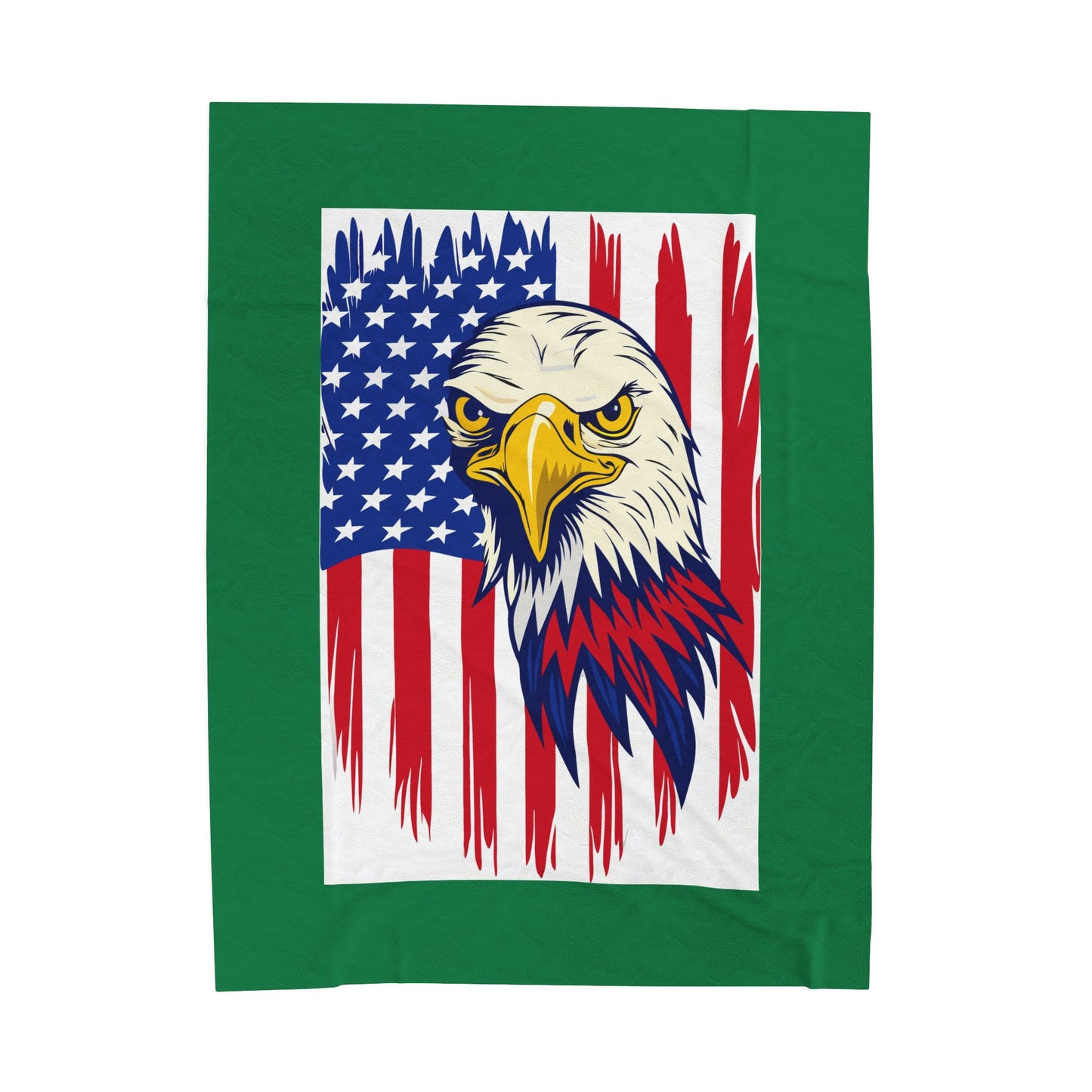 Princess Grace  Patriotic Eagle Velveteen Plush Blanket  Cozy Americana Decor