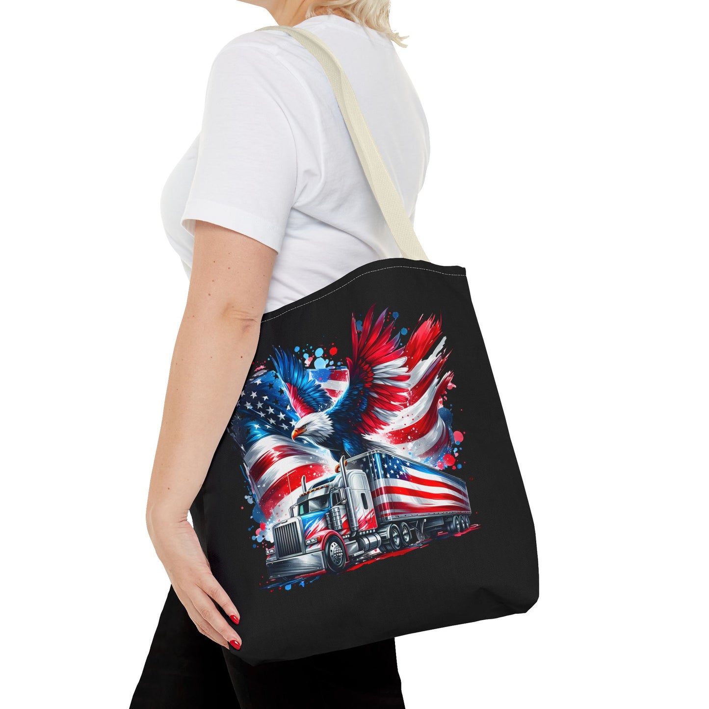 Princess Grace Patriotic Eagle Tote Bag Perfect for Truck Enthusiasts and July 4th Celebrations
