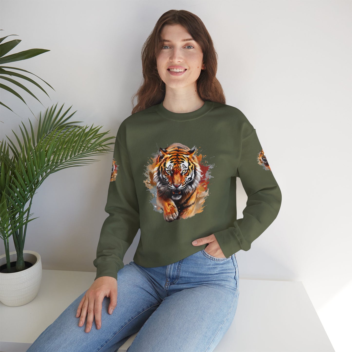 Princess Grace Majestic Tiger Unisex Heavy Blend Crewneck Sweatshirt