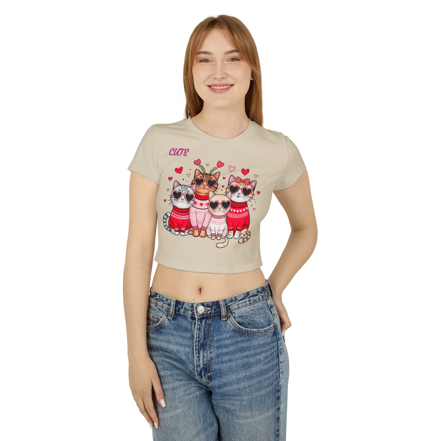 Princess Grace Cute Cat Graphic Women's Baby Tee Perfect for Pet Lovers