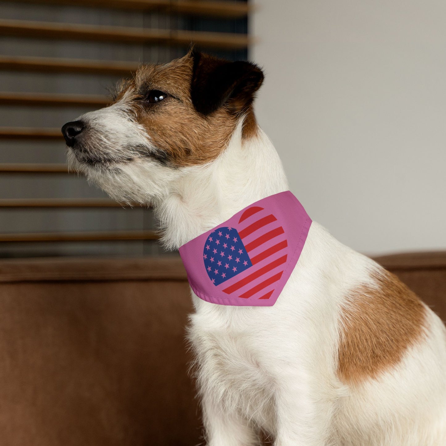 Princess Grace Patriotic Pet Bandana Collar Heart Design for Dogs
