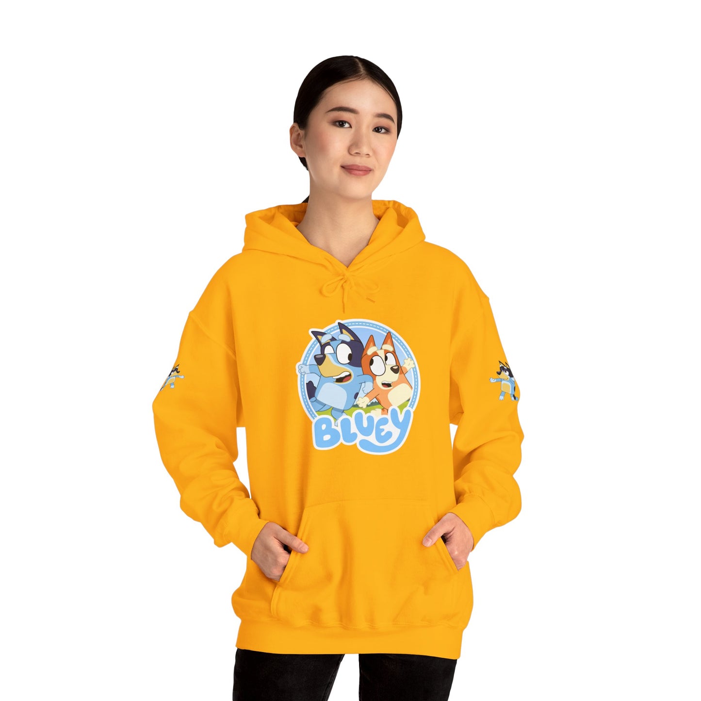 Princess Grace Bluey Unisex Heavy Blend Hoodie Cozy Cartoon Sweatshirt for Kids & Adults