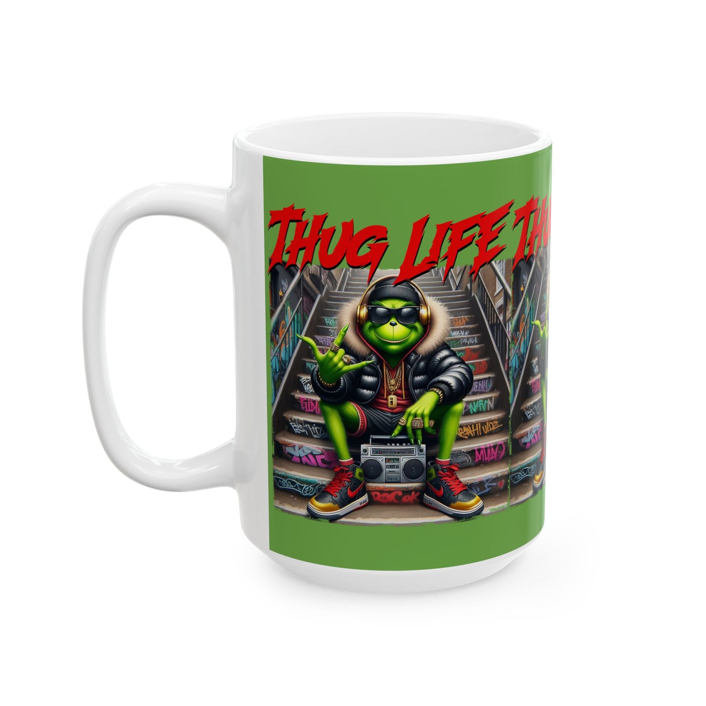 Princess Grace Thug Life Kermit Ceramic Mug Cool Hip-Hop Style Coffee Cup