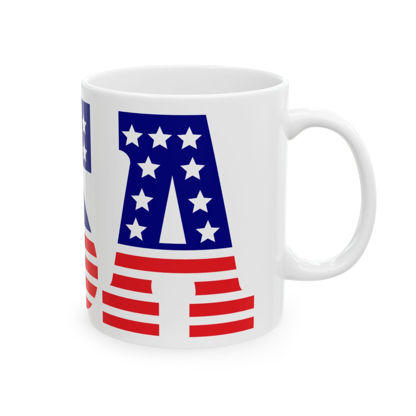 Princess Grace Patriotic Ceramic Mug 11oz & 15oz Options USA Flag Design