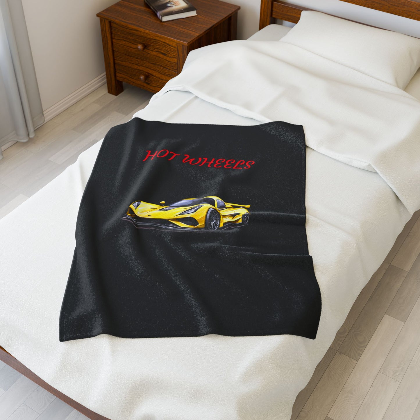 Princess Grace Hot Wheels Velveteen Plush Blanket Cozy Car Themed Throw for Kids and Car Enthusiasts