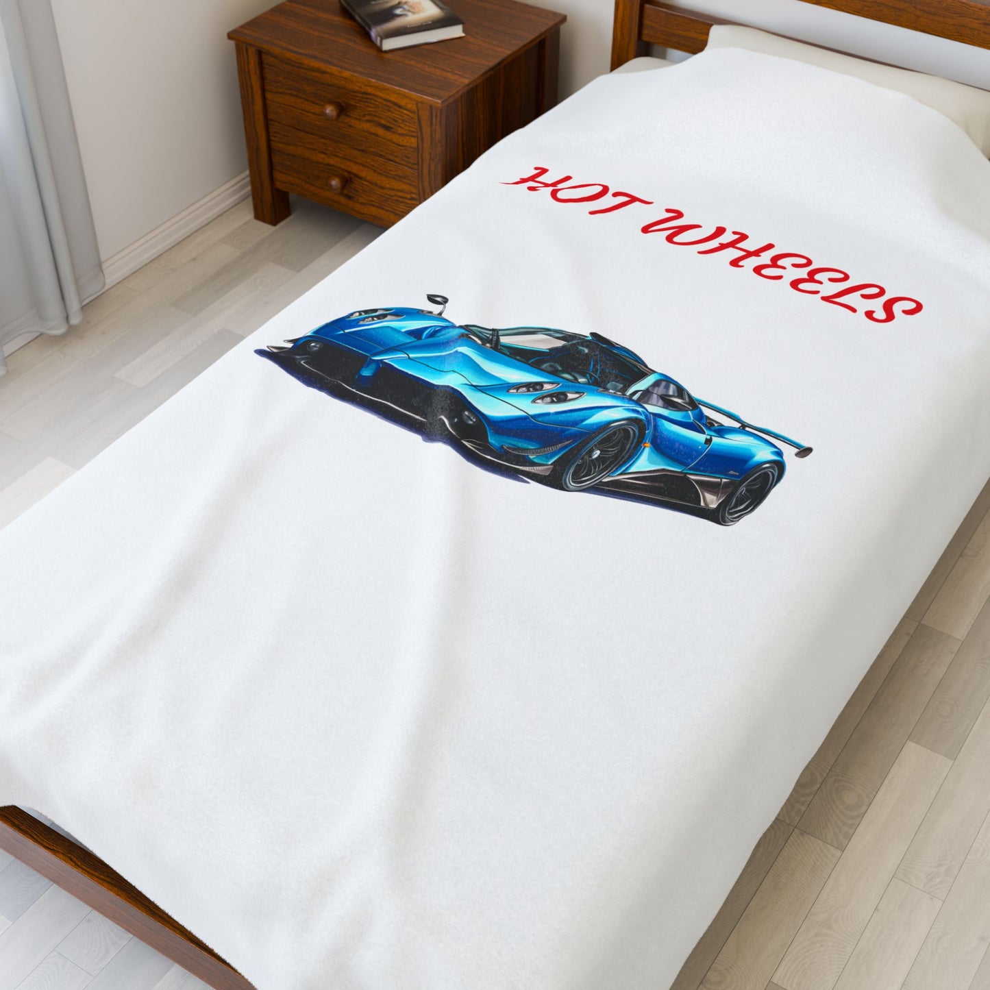 Princess Grace Hot Wheels Velveteen Plush Blanket Cozy Car Themed Throw for Kids & Adults